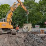 Kite shaped GRP pipes by Flowtite Willhelmshaven-sewer