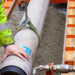 Auger Boring Small Diameter HOBAS GRP Pipe Beneath Dutch Railway