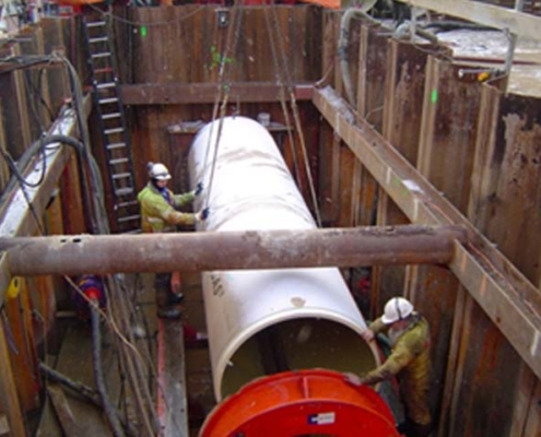 Jacking Pipes to Enlarge Sewer Main