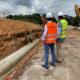 Flowtite Grey pipes installed in open trench and put into operation in April 2022 - Bouaké, Ivory Coast