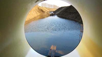 Hobas Sewer Pipes Transporting Silt and Stones in West Romania