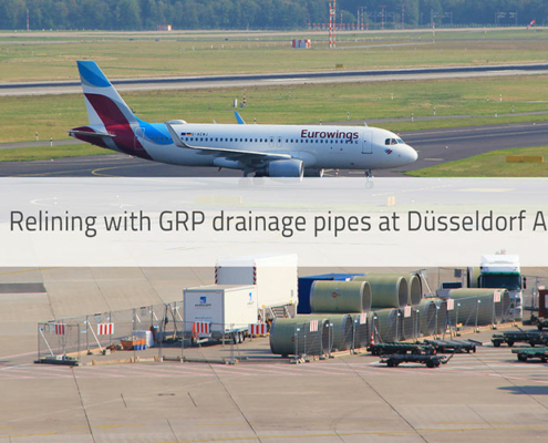 Relining with GRP drainage pipes at Düsseldorf Airport