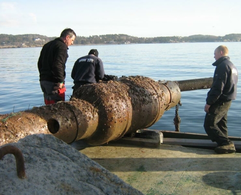 Section of GRP diffuser ashore Enga WWTP