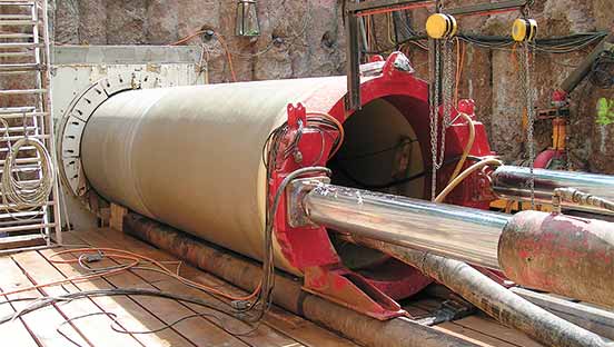 Trenchless installation of Hobas jacking pipes