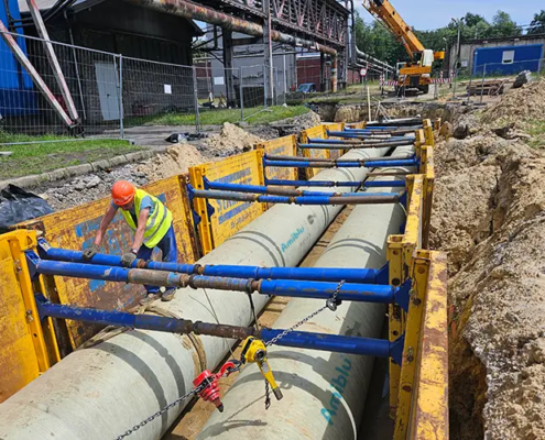 two GRP cooling water lines DN1200 for PGNiG Pniówek Plant