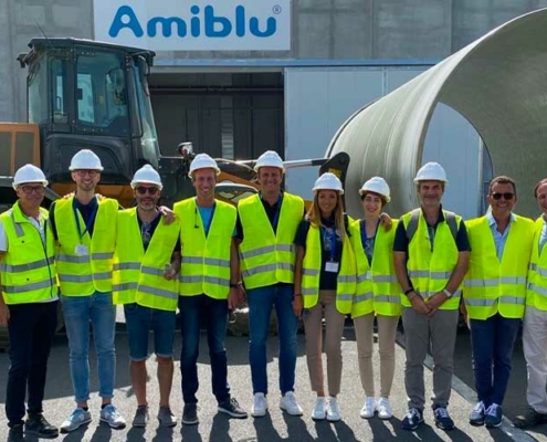 Team Amiblu Italia visita allo stabilimento di Camarles di Amiblu Spain