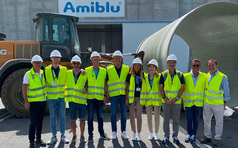 Team Amiblu Italia visita allo stabilimento di Camarles di Amiblu Spain